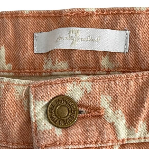 7 For All Mankind Shorts 27 Carlie Cut Off Pink Southwestern Aztec Print - Picture 6 of 7